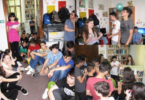 AZI am fost la BIBLIOTECA - Proiect de promovare a serviciilor bibliotecii la care au participat, alături de copii mai mici, şi 57 adolescenţi cu activităţi interactive, au descoperit diversitatea cărților dintr-o bibliotecă, au inventat personaje originale, au dansat şi au ascultat muzică (aprilie 2016) Biblioteca Judeţeană “Duiliu Zamfirescu” Vrancea